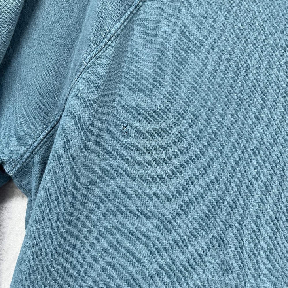 Athleta Sweatshirt Women M Teal Blue Raglan Crew Neck Slub Knit Pullover Sweater - Picture 5 of 12